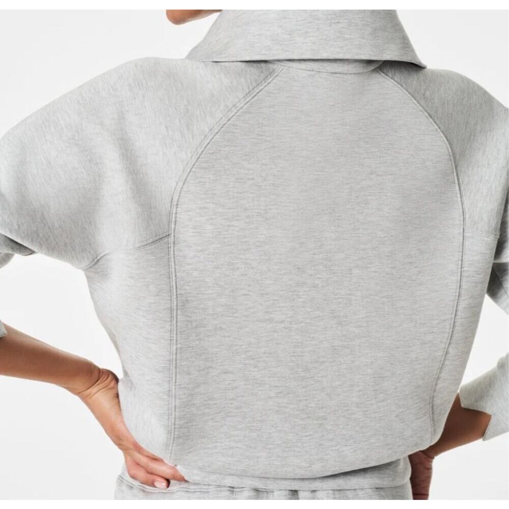Spanx NWT AirEssentials size 1X Half zip gray sweatshirt style 50346 plus size - Picture 4 of 15